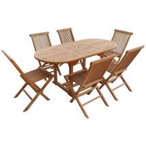 SALENTO - ENSEMBLE TABLE OVALE DE JARDIN ET CHAISES EN TECK - Ensemble table de jardin et chaises - 1AND6