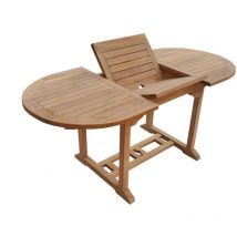 Beneffito - salento - tavolo da giardino in teak - ovale e allungabile - Tavolo da Giardino Lungo da 120cm a 170cm - 6 Persone
