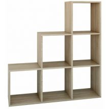 Topeshop - salerno Biblioteca moderna con estantería 115x115x30 Separador de ambientes Muebles que ahorran espacio 6 casilleros de almacenamiento