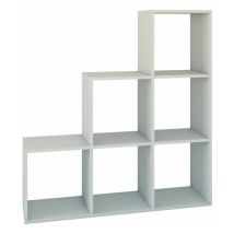 Hucoco - salerno Estantería escalera contemporánea 6 nichos/compartimentos/cubos 30x115x115 cm Biblioteca moderna Armario de almacenamiento