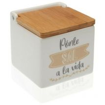 Rogal - Salero con tapa versa s3404267 cerámica bambú (10,5 x 11 x 11 cm)