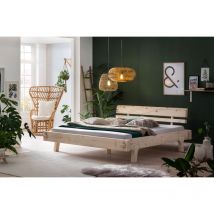 Balkenbett aus Fichtenholz 140x200 cm 393758