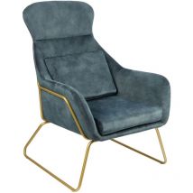 Dynamic24 - Relaxsessel aus Samtvelours Blau 396728