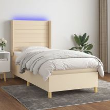 Maison Exclusive - Furniture Limited - Sommier à lattes de lit matelas et led Crème