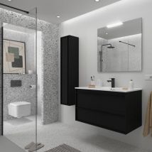 Salgar Möbel + Waschbecken ATTILA 1000 2 Schubladen BLACK SATIN