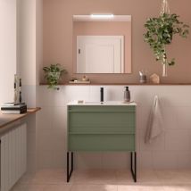 Salgar Möbel + Waschbecken ATTILA 800 2 Schubladen GREEN SATIN