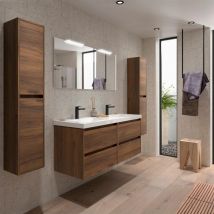 Salgar - Noja Unterschrank 1400 4 Schubladen + Waschbecken Nussbaum