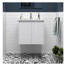 Salgar Noja Unterschrank 700 2 Türen + Waschbecken White Satin