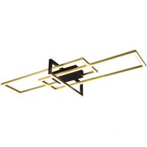 Frankystar - Salinas Plafonnier led Triple Rectangle Or + Noir Avec Réglage d'Intensité Avec Interrupteur l. 100Cm