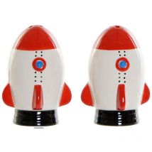Salière avec couvercle Dkd Home Decor white dolomite rouge 6.5 x 7 x 9 cm (2 pcs)