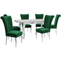 Salle à manger complète Comfivo 405, Magic Velvet 2225, 76x80x140cm, Diamètre: 0, Nombre de places: 6, Style: Classique