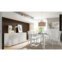 Azura Home Design - Salle à manger complète easy blanc laqué - sans