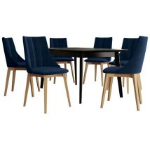 Salle à manger complète Racine 139, Marron + Magic Velvet 2216, 76x80x140cm, Diamètre: 0, Nombre de places: 6, Style: Contemporary
