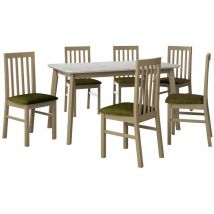 Mobilier1 - Salle à manger complète Victorville 267, Sonoma chêne, 75x80x140cm, Diamètre: 0, Nombre de places: 4, Style: Contemporary
