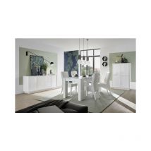 Azura Home Design - Salle à manger ice blanc laqué - avec