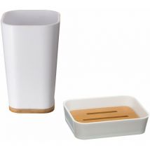 Ensemble d'accessoires de salle de bain : récipient brosse à dents + savon