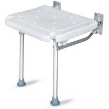 Asupermall - Siège de douche, Tabouret de douche pliant mural, capacité de charge d'environ 440 livres, rotation verticale à 90 degrés, avec bac de