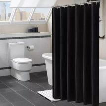 Rapanda - Salle de bain et wc Accessoires de salle de bain Rideau de douche, barre et anneau Rideau de douche (84),Rideau de douche noir pur, rideau
