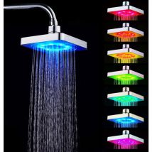 Rapanda - Salle de bain et wc Douche et accessoires Barre, pommeau et élément de douche Douche de tête (2457),7 Couleurs led Romantique Lumière Eau