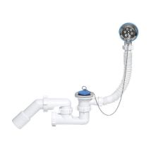 Siphon de vidange baignoire – Acier inoxydable – Bouchon et chaîne – Finition métal, Matières, Longueur