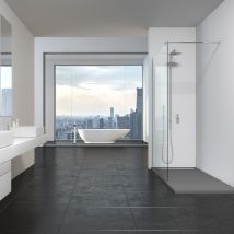 Aquae Line - Receveur De Douche Résine Gris 80x120, Kristal