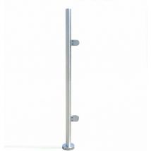 Sallurmose Poteaux de garde-corps en acier inoxydable de 110 cm avec pinces à verre Balustrade Balustrade Balustrade Clôture En Verre Pince Poteaux