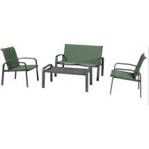 Hesperide - Conjunto de muebles de jardín Elyn verde oliva & gris grafito - Asientos 4 - Hespéride