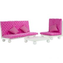 Teamson Kids - Salon avec canapé fauteuil et table base pour poupée ou poupon jouet Olivias Little World TD-11930A/B - Blanc