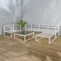 Salon bas de jardin en Aluminium Blanc 'Lima' Wilsa Garden