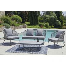 Salon bas détente ajouré Gris anthracite 120x70x30 cm