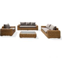 Parisgarden - borabora - Salotto da giardino 5 posti in resina intrecciata marrone - paris garden