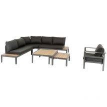 Salon d angle de jardin Paradize 6 places graphite - Hespéride