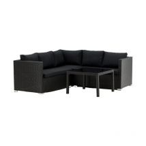 Salon d'Angle de Jardin 'Kuba' 180cm Noir