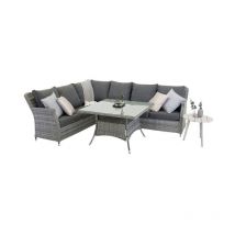 Salon d'Angle de Jardin "Vikelund" 204cm Gris