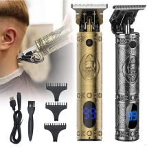 Salon de coiffure huile pour cheveux tondeuse à cheveux T9 lcd gravure bronze usb standard