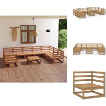 Salon de jardin 10 pcs bois de pin massif - Salon De Jardin - Mobilier De Jardin - Ensemble Salon De Jardin - Salon De Jardin En Bois - Salon De