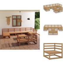 Salon de jardin 10 pcs bois de pin massif - Salon De Jardin - Mobilier De Jardin - Ensemble Salon De Jardin - Salon De Jardin En Bois - Salon De