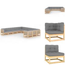 Salon de jardin 11 pcs avec coussins Bois de pin massif - Salon De Jardin - Mobilier De Jardin - Meubles De Jardin - Set De Salon De Jardin - Salon
