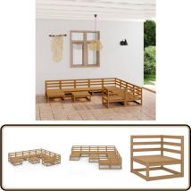 Salon de jardin 11 pcs bois de pin massif - Salon De Jardin - Mobilier De Jardin - Ensemble Salon De Jardin - Salon De Jardin En Bois - Salon De