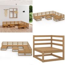 Salon de jardin 11 pcs bois de pin massif - Salon De Jardin - Mobilier De Jardin - Ensemble Salon De Jardin - Salon De Jardin En Bois - Salon De