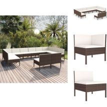 Salon de jardin 12 pcs avec coussins Résine tressée Marron - Salon De Jardin - Mobilier De Jardin - Set De Salon De Jardin - Résine Tressée