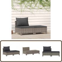 Salon de jardin 2 pcs avec coussins Gris Résine tressée - Salon De Jardin - Meuble De Jardin - Ensemble De Salon De Jardin - Résine Tressée