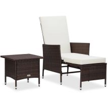 Salon de jardin 2 pcs avec coussins Résine tressée Marron Vidaxl Brown
