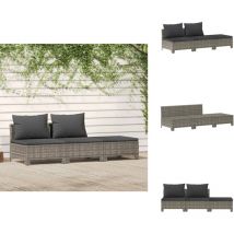 Salon de jardin 3 pcs avec coussins Gris Résine tressée - Salon De Jardin - Meuble De Jardin - Ensemble De Salon De Jardin - Résine Tressée