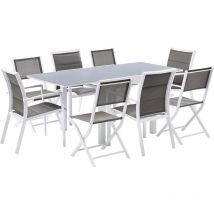 Salon de jardin design 8 personnes Modulo Blanc