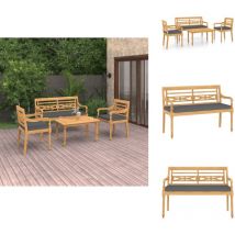 Salon de jardin 4 pcs avec coussins Bois de teck solide - Mobilier De Jardin - Salon De Jardin - Set De Jardin - Meubles De Jardin - Teck