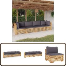 Salon de jardin 4 pcs avec coussins Bois de teck solide - Salon De Jardin - Meubles De Jardin - Set De Salon De Jardin - Meubles En Teck - Mobilier