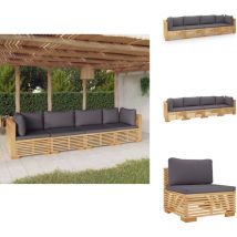 Salon de jardin 4 pcs avec coussins Bois de teck solide - Salon De Jardin - Meubles De Jardin - Set De Salon De Jardin - Meubles En Teck - Mobilier