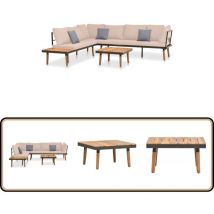 Salon de jardin 4 pcs avec coussins Bois massif d'acacia - Salon De Jardin - Meubles De Jardin - Salon D'extérieur - Set De Salon - Canapé D'extérieur