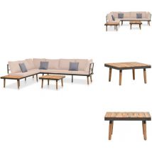 Salon de jardin 4 pcs avec coussins Bois massif d'acacia - Salon De Jardin - Meubles De Jardin - Salon D'extérieur - Set De Salon - Canapé D'extérieur